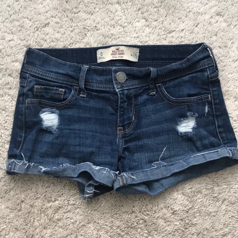 Hollister Low Rise Jean Shorts Medium Wash